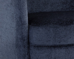 Sunpan Gilley Swivel Lounge Chair - Contemporary Design with Antique Gold Base for Stylish Comfort and Elegance Bergen Navy