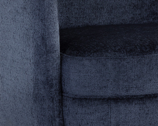 Sunpan Gilley Swivel Lounge Chair - Contemporary Design with Antique Gold Base for Stylish Comfort and Elegance Bergen Navy