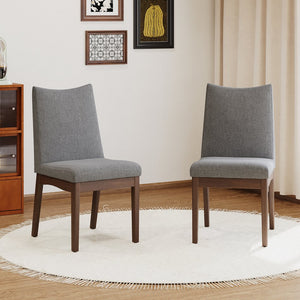 English Elm Christopher Knight Home® - Dining Chairs Set Of 2 - Mid-Century Modern Design, Dark Grey Upholstery & Rubberwood Frame 59460.00DGYWNT