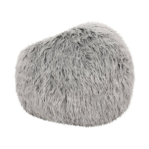English Elm Christopher Knight Home® - Hawley Silver Gray Faux Fur 3-Foot Bean Bag Chair – Ultra Fluffy Cozy Foam-Filled Lounger, 34" N778P185630S