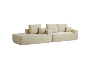 English Elm 104''cloud Modular Sectional Sofa Plush Upholstered Deep Seat L-shaped Living Room Couch W3975S00027