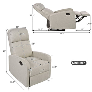 English Elm Christopher Knight Home® - Modern Recliner Plush Manual Recliner Chair with Ergonomic Support, 3-Position Backrest, Durable Fabric Comfort Wheat N763P256491A