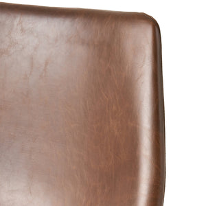 English Elm Christopher Knight Home® - Set of 2 30" Cedric Faux Leather Barstool Vintage Brown — Low Back, Steel Frame, 250lb Capacity, Upholstered Comfort 57583.00