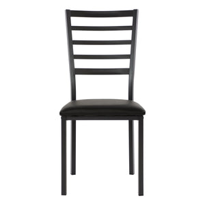 English Elm Black Flannery Side Chairs Set of 4 - Ladder-Back Metal Frame, Black Faux Leather Seats, Compact Dining Chairs B011P262350