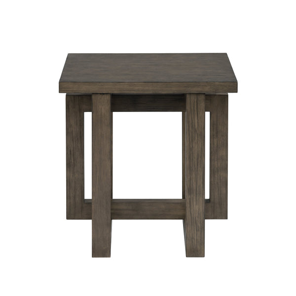 Crestview Collection Transitional End Table - Solid Pine Wood With Geometric Base & Rustic Charm For Modern Spaces Brown Solid Wood Cvfdr1215