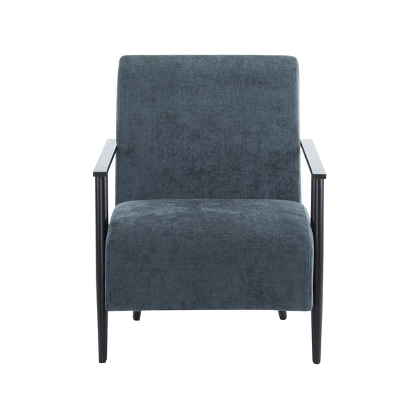 English Elm Christopher Knight Home® - [Set of 2] Modern Lounge Chair with Polyester Upholstery and Metal Frame for Compact Living Spaces Blue Gray N767P236501G_2