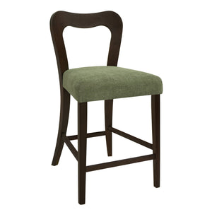 English Elm Christopher Knight Home® - Counter Stool with Curved Ergonomic Back, Solid Rubberwood Frame and Plush Upholstered Seat for Comfort Dark Brown,Green N771P254008L