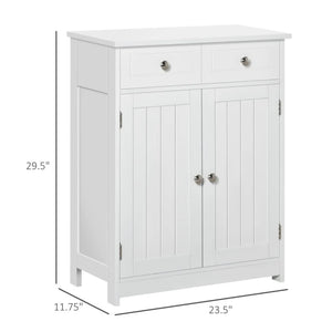 English Elm Foyer Beadboard Floor Cabinet with Drawers White Farmhouse Storage for Entryway Bath T3971P466212