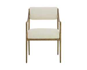 Sunpan LETICIA Dining Armchair - Timeless Geralt Linen Upholstery with Stylish Metal Frame & Comfort Design 112313