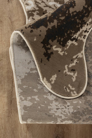 English Elm Hide Elegant Brown & Ivory 5 Ft. X 7 Ft. Area Rug – Durable, Kid-Friendly, Stain Resistant Design B186P316846