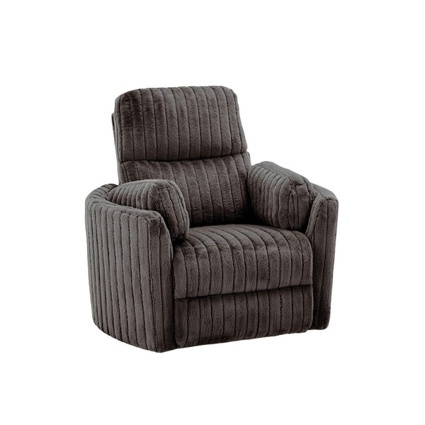 English Elm Chocolate Power Glider Recliner with Swivel & Power Recline, Chocolate Brown Upholstery, Plush Pillow Fill B2741P391208