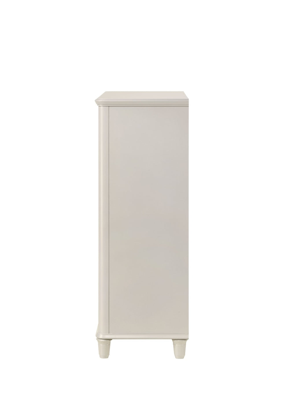 English Elm Laveda Five Drawer Pearl White Lacquer Chest with Acrylic Pulls for Bedroom Storage B2756P506268
