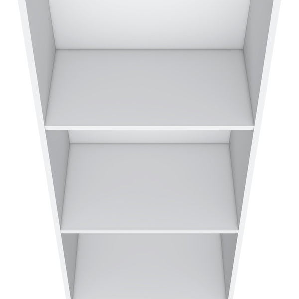 English Elm Note 47" Ladder Bookcase Tall Three-Tier Space-Saving Modern Shelf Unit for Small Spaces and Offices White 17.5 L x 42 W x 9 H B200P253718