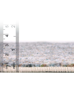 Unique Loom Baracoa La Cabana Machine Made Border Rug Fume Gray, Brown/Ivory/Gray/Tan/Light Blue 2' 7" x 13' 1"