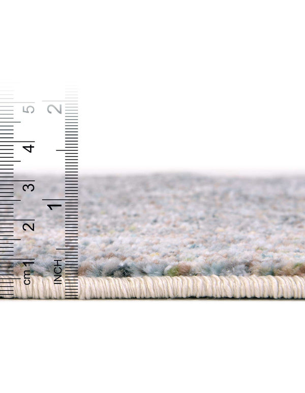 Unique Loom Baracoa La Cabana Machine Made Border Rug Fume Gray, Brown/Ivory/Gray/Tan/Light Blue 2' 7" x 13' 1"