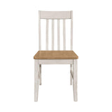 English Elm Set Of 2 Wooden Dining Chairs, Natural and Off White