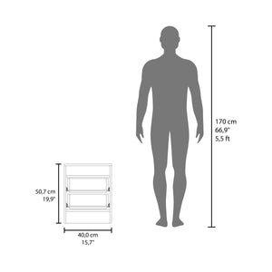 English Elm Eter Blue Nightstand 19.9" High Minimalist Modern Bedside Table with Open Shelf & 2 Smooth Drawers B070P363816