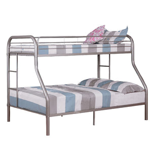 English Elm Twin Over Full Metal Bunk Bed - Sleek Silver Design With Angled Ladder For Space-Saving Style B2741S00310-GIGA
