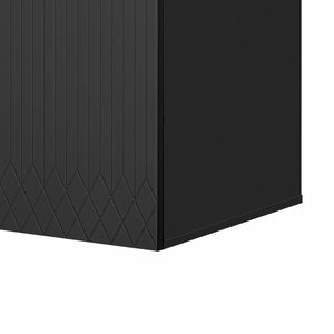 English Elm 30" Vintage Bathroom Vanity with Ceramic Sink — Wall-Mount MDF & Solid Wood Cabinet, Storage, Sleek Finish Black N710P214100B