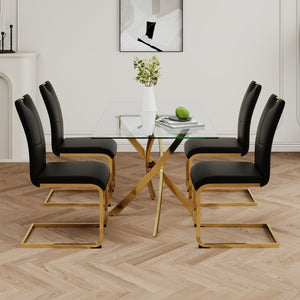 English Elm Modern Faux Leather Dining Side Chairs with Chrome Legs Ergonomic Set of 2 W210127291