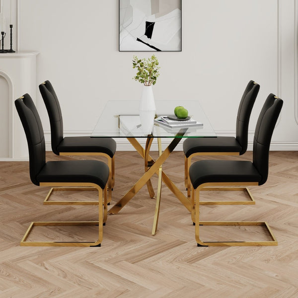 English Elm Modern Faux Leather Dining Side Chairs with Chrome Legs Ergonomic Set of 2 W210127291