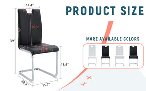 English Elm Set Of 4 Bow-Shaped Black Pu Chairs - Modern Elegance For Dining, Office, And Lounge Spaces W3226P279082-GIGA