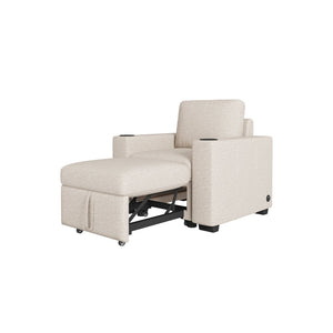 English Elm 101.2" Modular Chenille Sectional Sofa with Tufted Cushions and Deep Seating for Living Room Beige N719S001934A