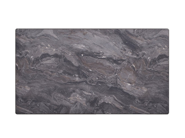 English Elm Bevis Engineered Stone Top Dining Table with Walnut Finish, Marble Grain Surface, Durable Rubber Wood Frame B2726P268644