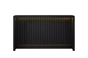 English Elm Elm Veneer Home Bar Cabinet with Led Lighting Peppercorn Finish Entertaining Storage B2699P469522