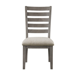 English Elm Trea Ladder Back Dining Chairs Set of 2 Gray Wood Frame with Cushioned Seat B056P412616