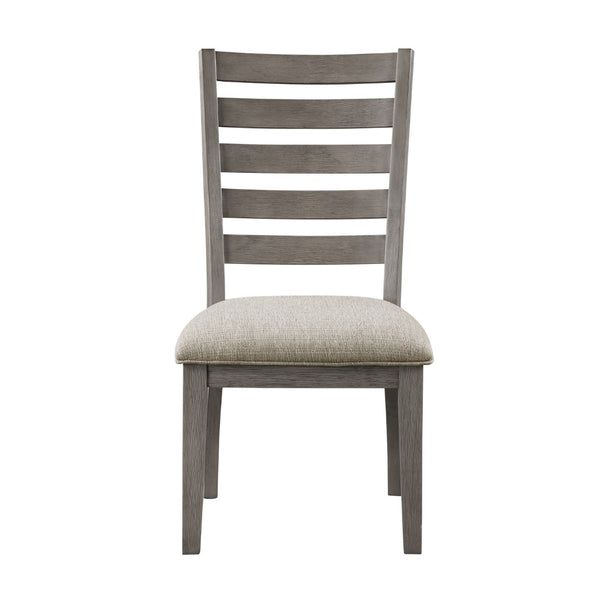 English Elm Trea Ladder Back Dining Chairs Set of 2 Gray Wood Frame with Cushioned Seat B056P412616