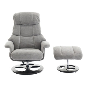 English Elm 069dr-ergonomic Swivel Recliner with Massage Heating Chenille Wingback Lounge Chair Grey W527S00010