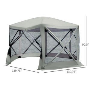 English Elm 6-sided Hexagon Pop up Gazebo with Mesh Walls Waterproof Uv Canopy Outdoor T3971P386237