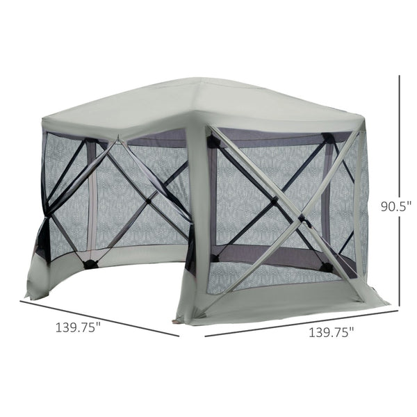 English Elm 6-sided Hexagon Pop up Gazebo with Mesh Walls Waterproof Uv Canopy Outdoor T3971P386237