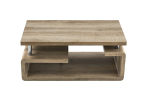 English Elm A Modern Two-tier Mdf Coffee Table with Open Shelf for Living Room Storage Wood W3875P396830