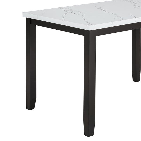 English Elm TREXM 5-Piece Dining Set for 4 with Marble MDF Table & Upholstered Comfort Chairs, Space-Saving Modern设计 ST000040AAE