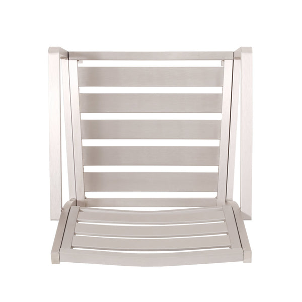 English Elm Christopher Knight Home® - Outdoor Modern Aluminum Dining Chair Set of 2 — Silver Outdoor Patio Seating, Sleek Slatted Comfort, Weather-Resistant Design 70340.00