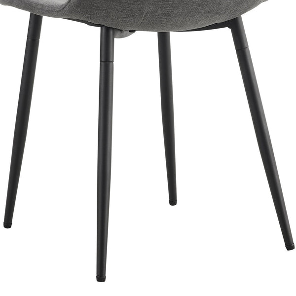 English Elm Table and Chair Set Marble Glass Top with Six Gray Linen Seats Modern Dining W1151S04656