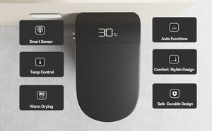 English Elm Unique Intelligent One-piece Toilet with Integrated Bidet Heated Seat and Auto Lid Black W3133P414563