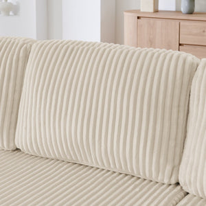English Elm U Shape Modular Sectional Sofa - Cozy Minimalist Corduroy Couch, Space-Efficient Sleeper For Home W487S00272-GIGA