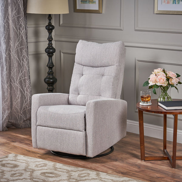 English Elm Christopher Knight Home® - Recliner Swivel Rocker with Glider Function, Push-Back Reclining Chair for Living Room & Nursery LIGHT GREY 65354.00LGRY