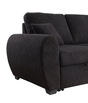 English Elm Vera95"w Teddy Fleece Sleeper Sectional with Reversible Storage Chaise for Living Room B2749S00230