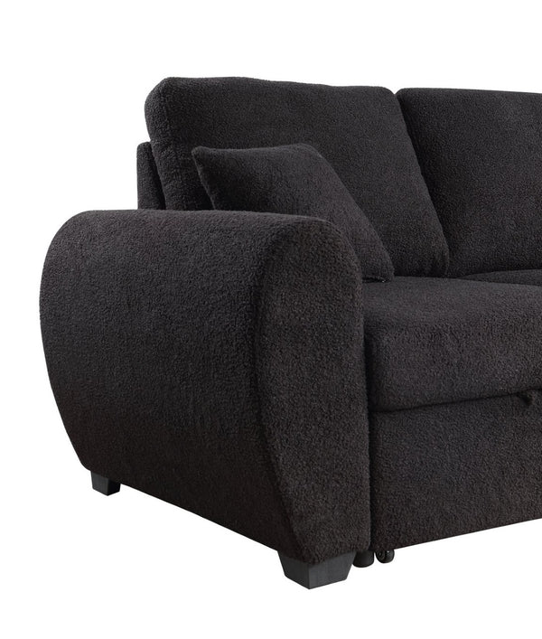 English Elm Vera95"w Teddy Fleece Sleeper Sectional with Reversible Storage Chaise for Living Room B2749S00230