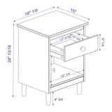 English Elm Walker Edison - Classic 1-Drawer Solid Wood Nightstand With Cubby - Caramel