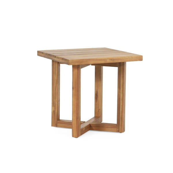 English Elm Set of 3 Solid Acacia Outdoor Lounge Chairs with Cushions and Slatted Side Table N769P303159A_2_74312.00