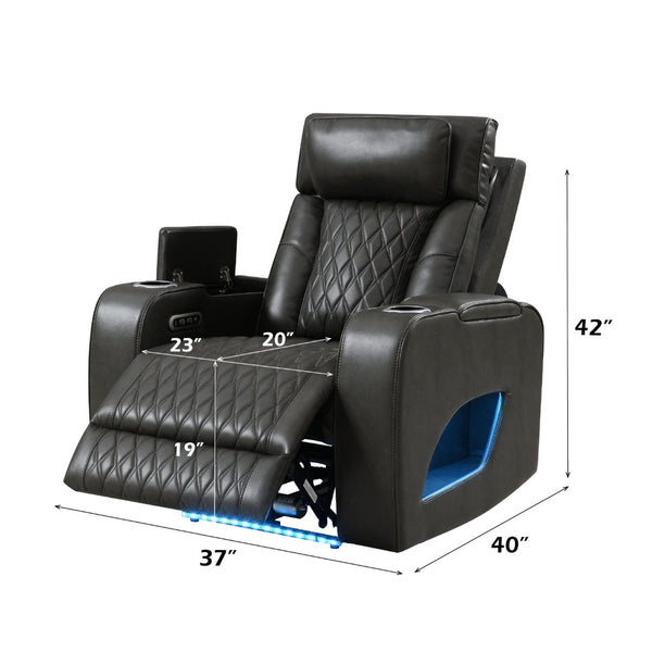 English Elm Taddeo Power Recliner with Headrest Usb Wireless Charging Led and Cup Holders B2726P435912