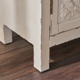 Christopher Knight Home® - Noble House - Alana Farmhouse Distressed Firwood Cabinet with Carved Panels, White and Brown