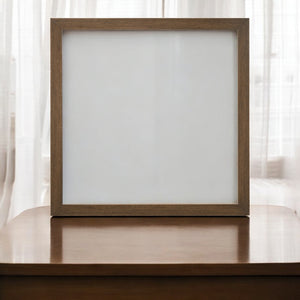 English Elm Miquell Square Wall Mirror with Detailed Molding Frame, 35" Inner Glass, Sleek Non-Beveled Edge Oak 43 L x 43 W x 2 H B2726P261892