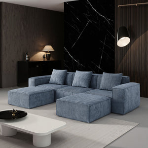 English Elm 118-Inch Modular Sofa Bed - Versatile Cloud Velvet Design For Comfort, Style & Space Saving! W3147S00010