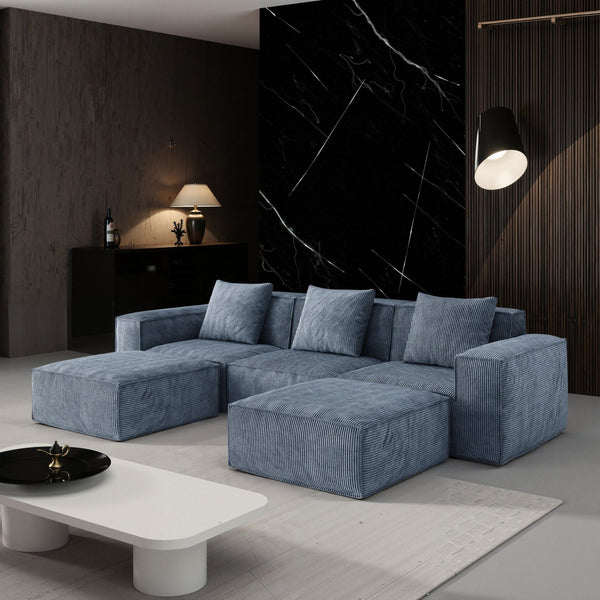 English Elm 118-Inch Modular Sofa Bed - Versatile Cloud Velvet Design For Comfort, Style & Space Saving! W3147S00010